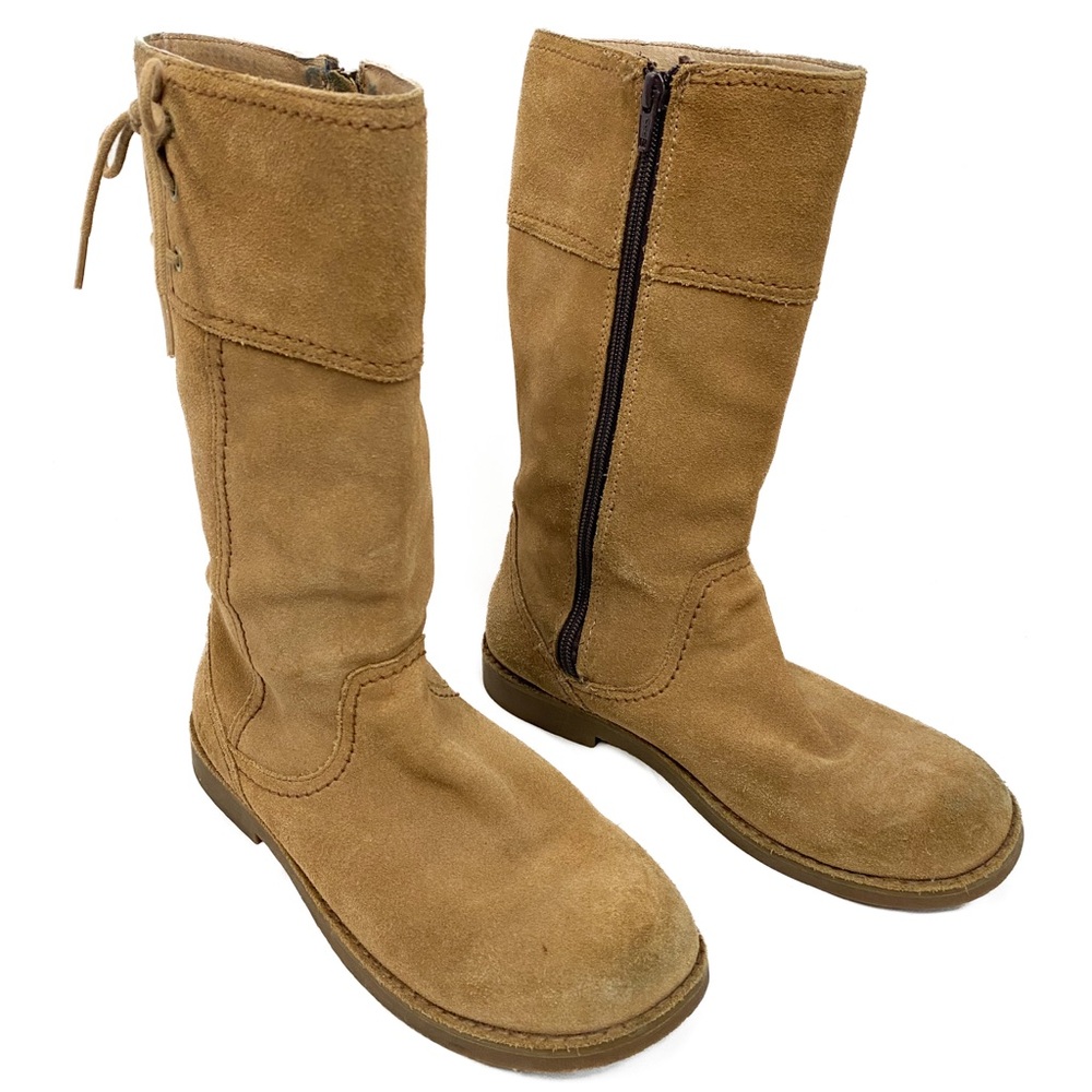 Ugg Womens Rayanne Tall Boots‎ 6 Brown Lined Suede Leather Zip Up Rugged